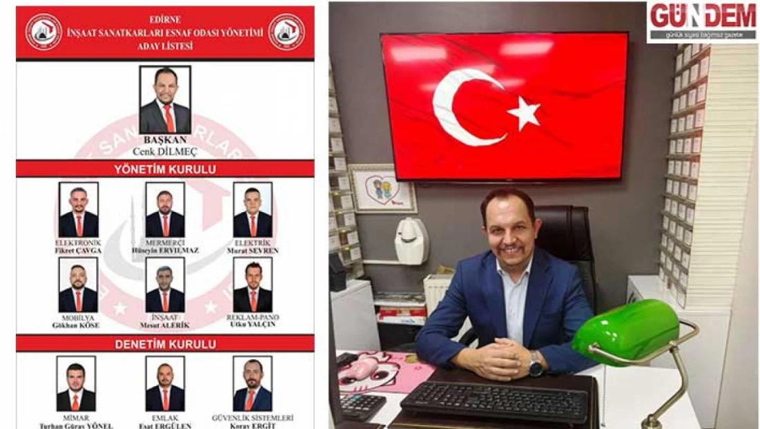 İnşaat Sanatkârları Esnaf Odası’nda Cenk Dilmeç Adaylığını Açıkladı