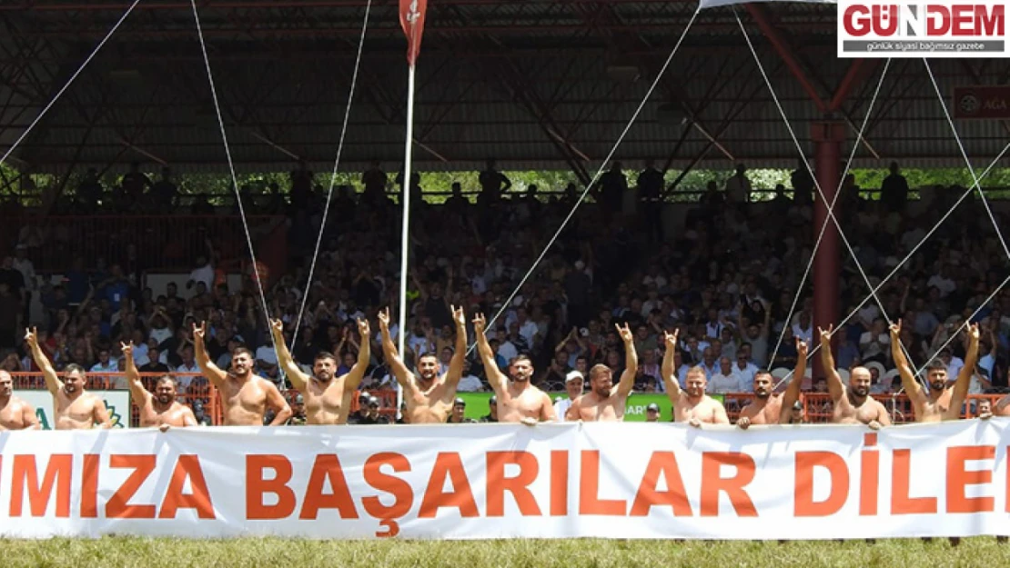 Başpehlivanlar bozkurt işaretiyle Demiral'a destek verdi