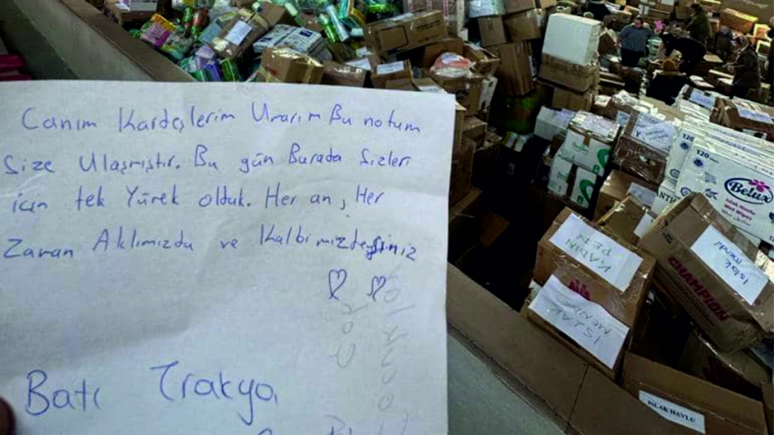 Batı Trakya'dan gönderilen not duygulandırdı
