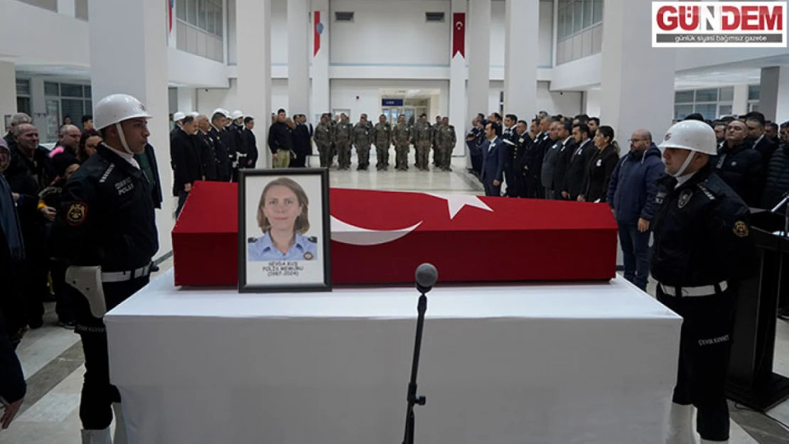 Boşandığı eşi tarafından öldürülen polis memuru için tören düzenlendi