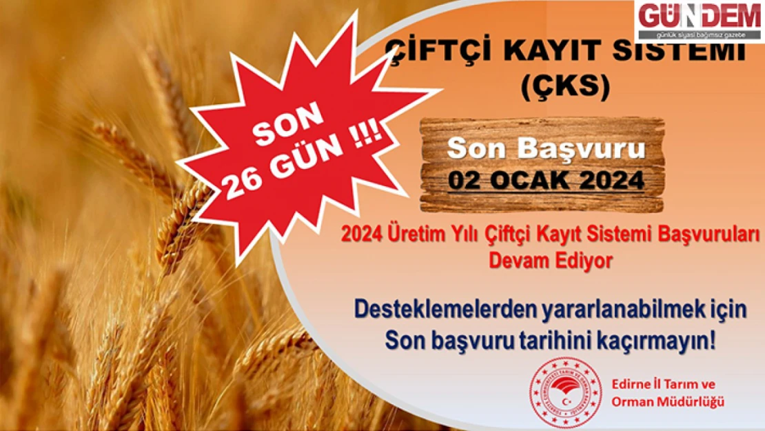 Çiftçi kayıt sistemi başvuruları devam ediyor