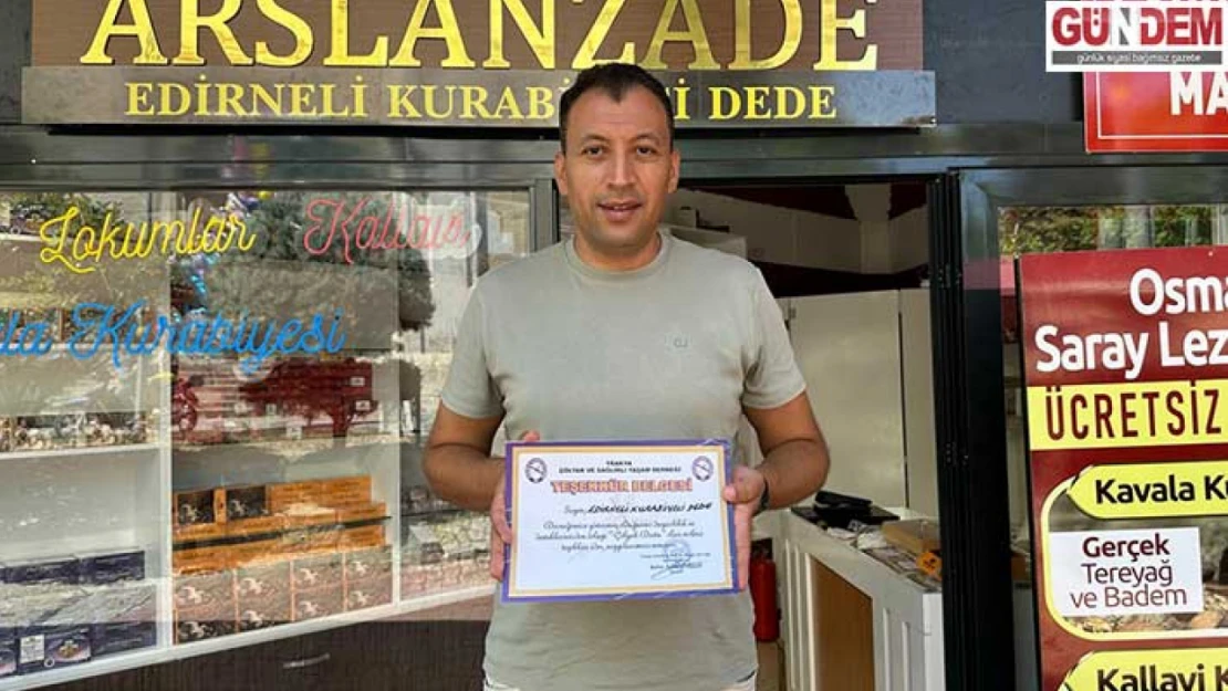 Çölyak dostu Kurabiyeci Dede'ye vefa belgesi