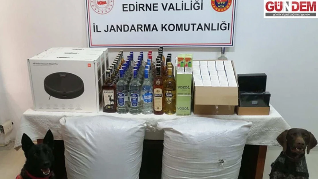 Edirne'de çok sayıda kaçak eşya ele geçirildi