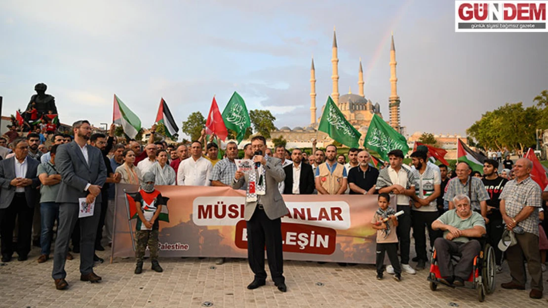 Edirne'de Heniyye suikastı protesto edildi