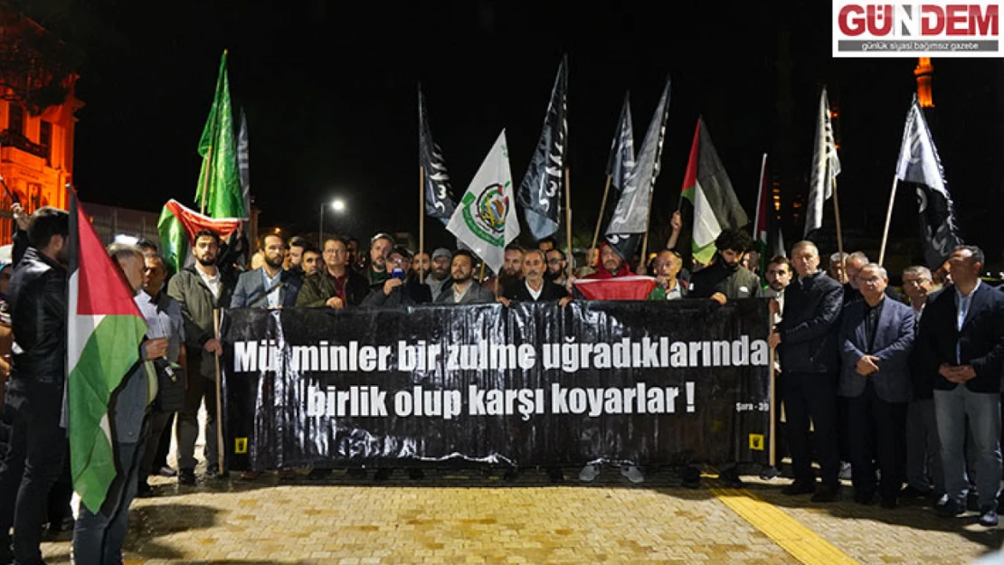 Edirne'de İsrail'e yönelik protesto