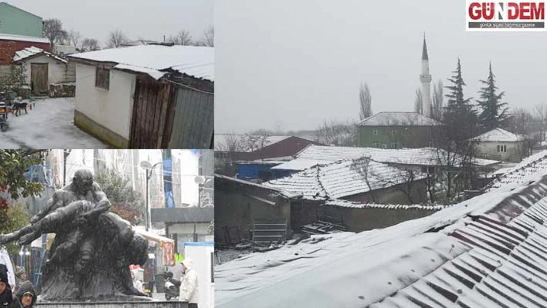 Edirne'de kar yağışı başladı