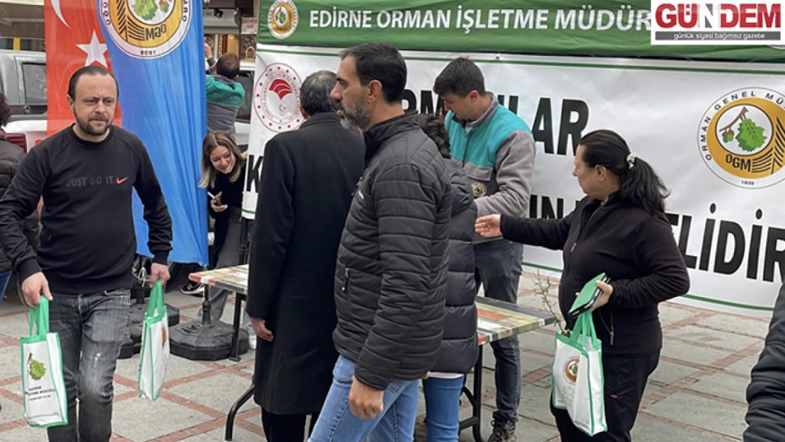 Edirne'de Orman Haftası kapsamında bin fidan dağıtıldı