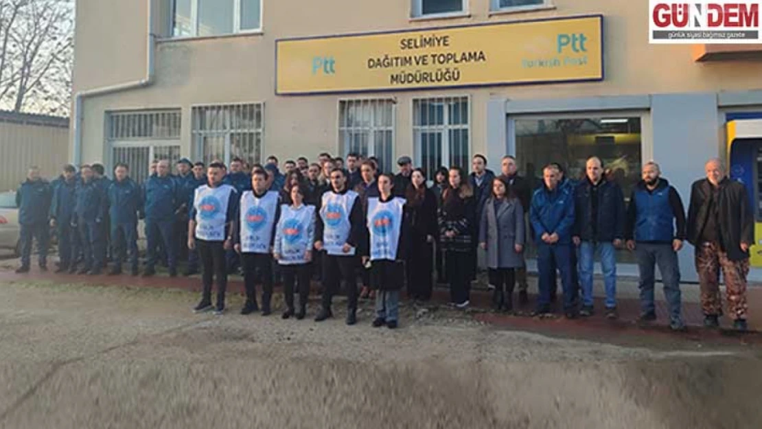 Edirne'de PTT çalışanları meslektaşlarının silahla öldürülmesini protesto etti