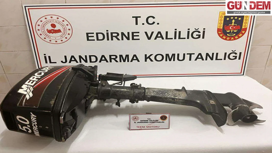 Edirne'de tekne motoru çalan 2 şüpheli tutuklandı