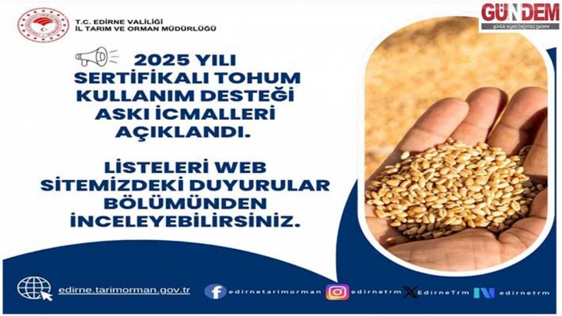 Edirne'de tohum desteği askıda