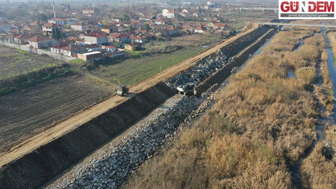 Edirne'nin koruyucu tahliye kanalının seti güçlendiriliyor