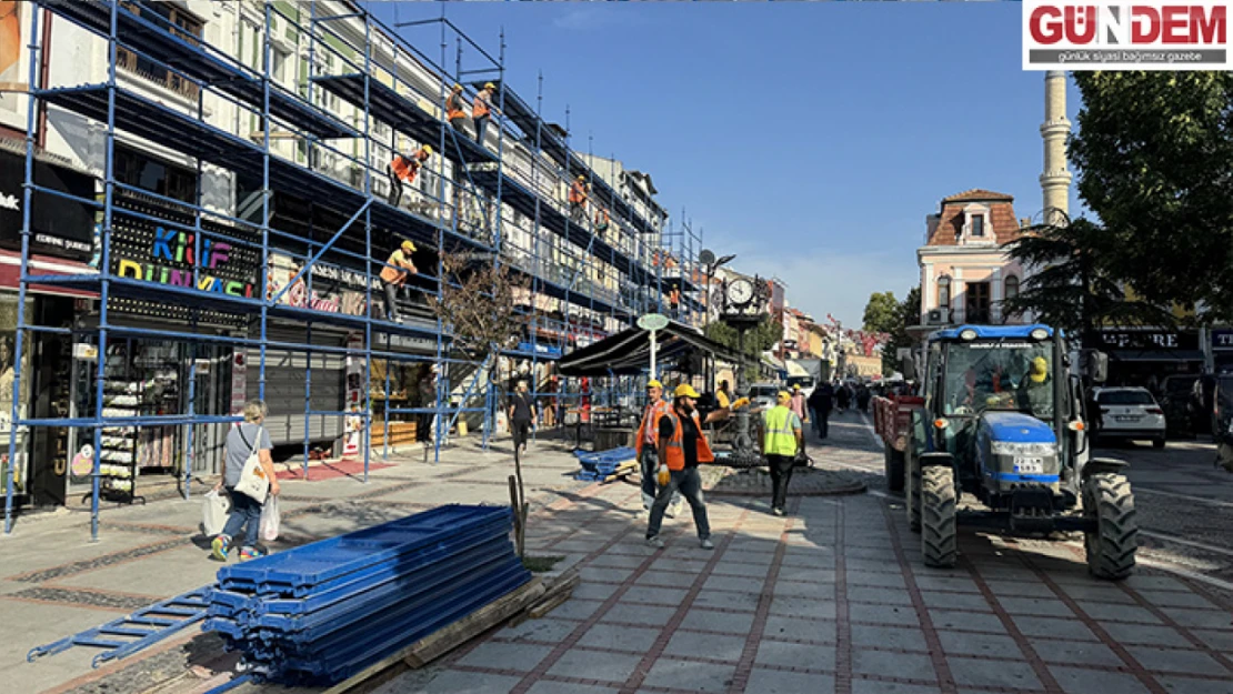 Edirne'nin merkez caddesinde sağlıklaştırma projesi başlatıldı