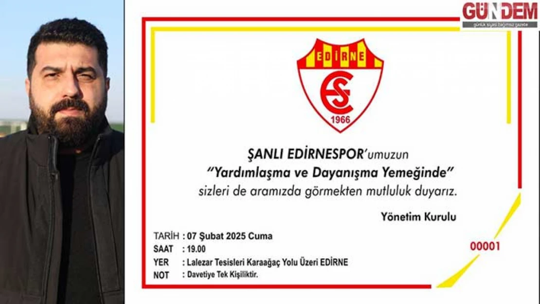 Edirnespor'a Destek Gecesi