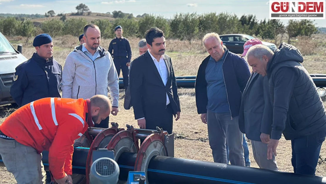 Enez'de tarımsal sulama hattı çalışması