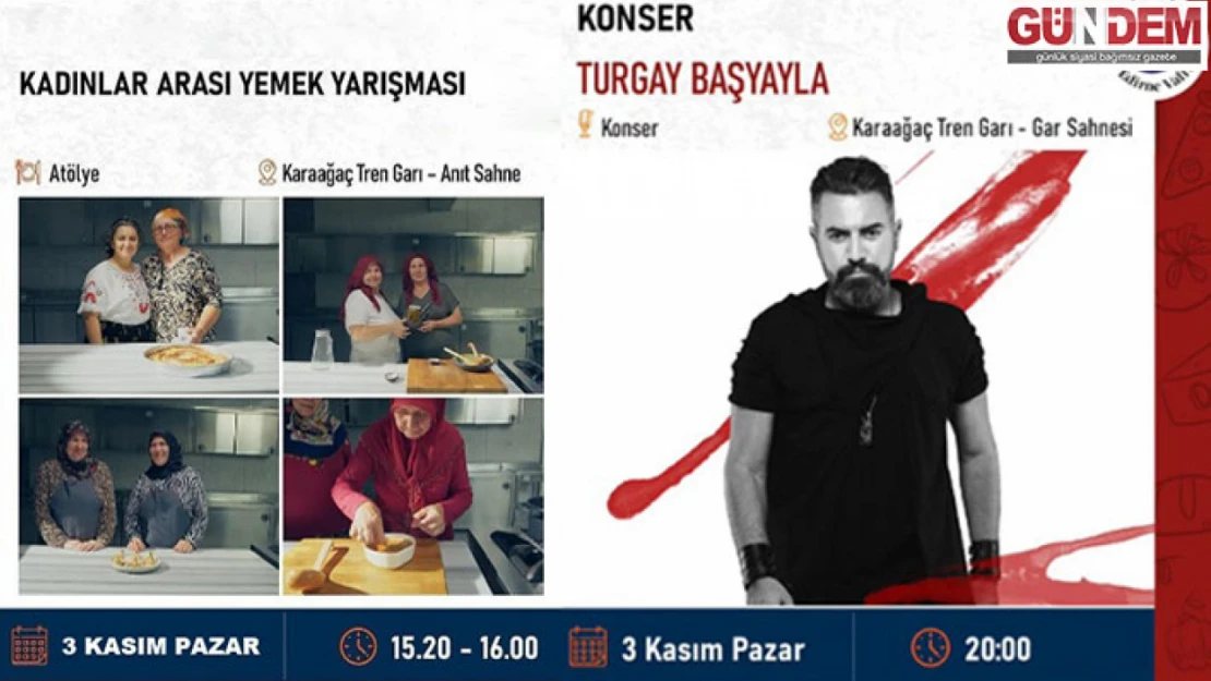 Gastronomi Festivali 1-3 Kasım'da Karaağaç Tarihi Tren Garı'nda Düzenlenecek