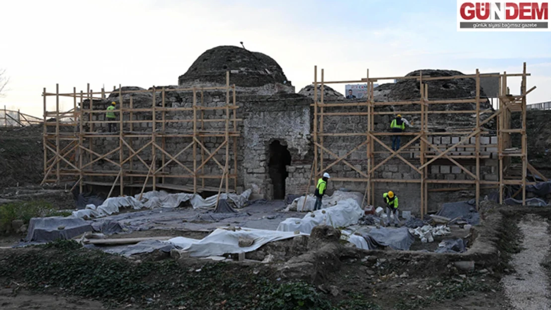 Gazi Mihal Hamamı'nın ihyası için başlatılan çalışmalar sürüyor