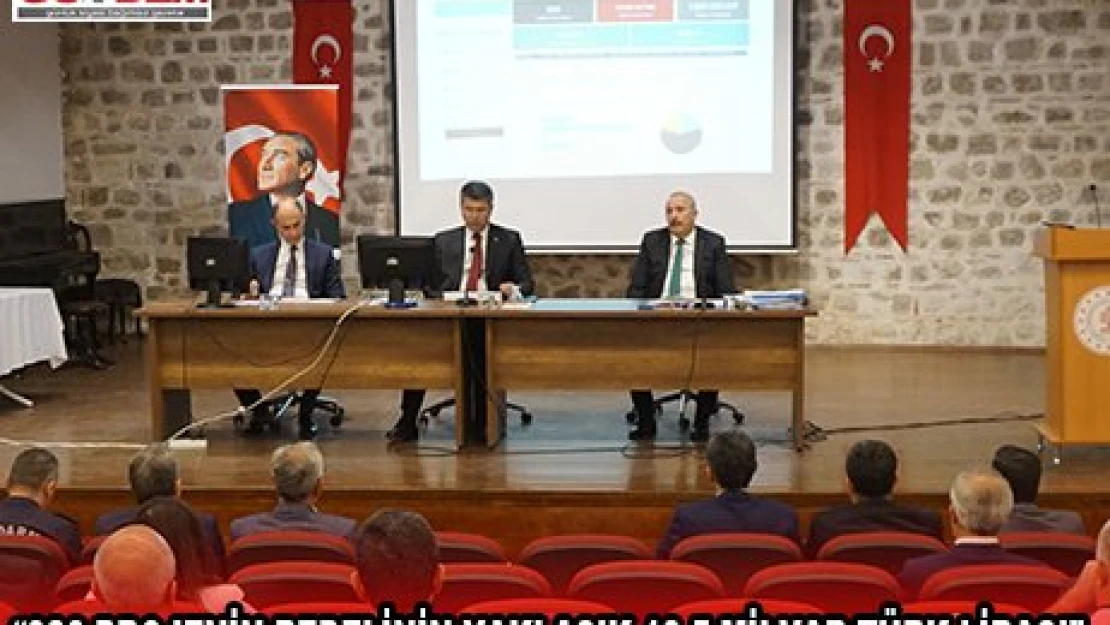 '326 PROJENİN BEDELİNİN YAKLAŞIK 13,5 MİLYAR TÜRK LİRASI'