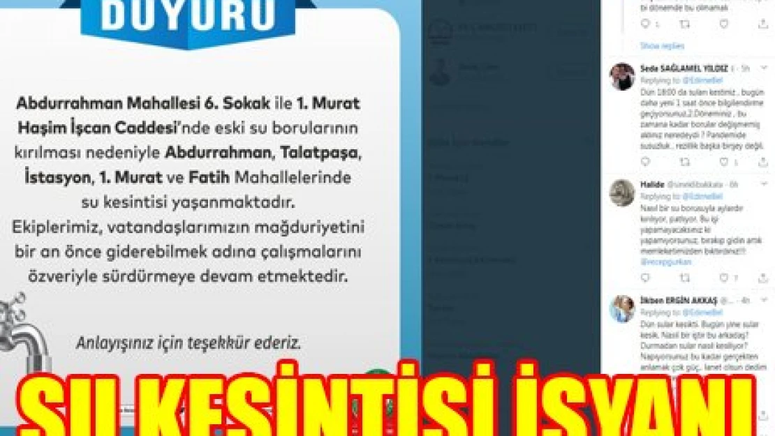 SU KESİNTİSİ İSYANI