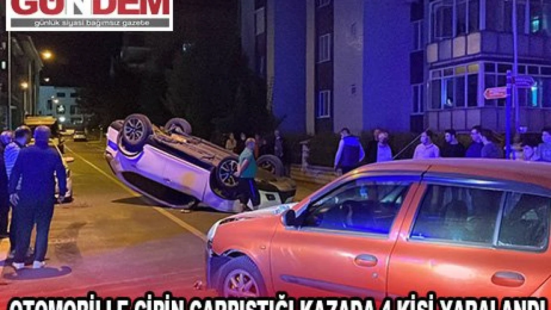 OTOMOBİLLE CİPİN ÇARPIŞTIĞI KAZADA 4 KİŞİ YARALANDI