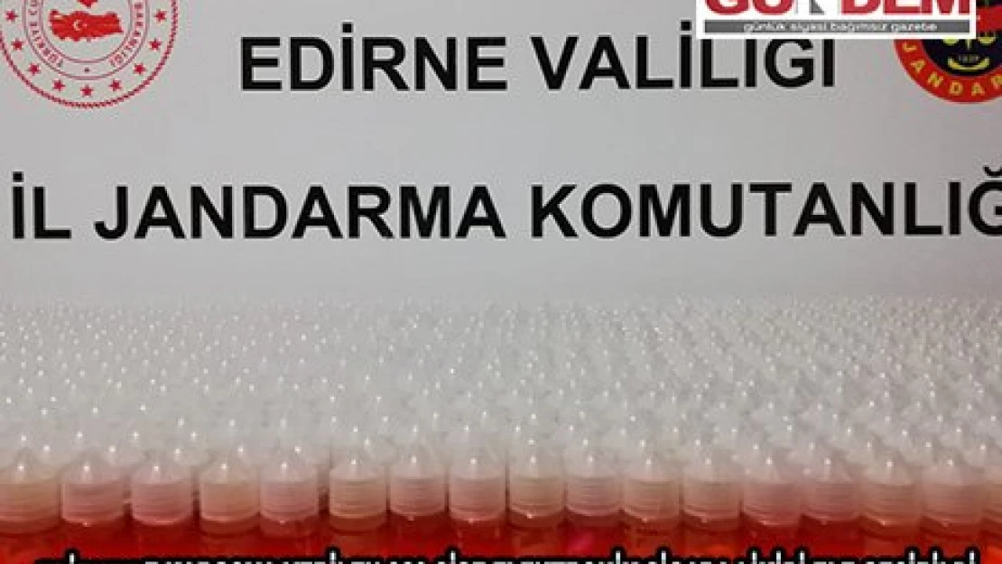 EDİRNE'DE KARGOYA VERİLEN 980 ŞİŞE ELEKTRONİK SİGARA LİKİDİ ELE GEÇİRİLDİ