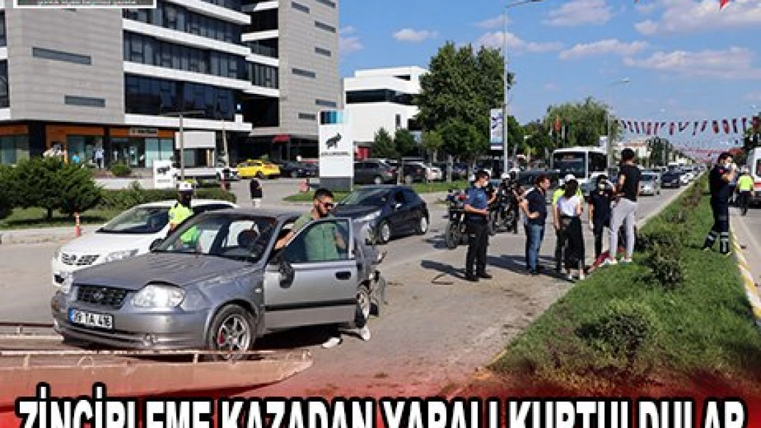 Zincirleme kazadan yaralı kurtuldular