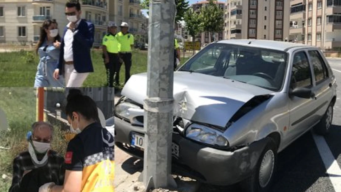 90 yaşındaki sürücü kaza yaptı