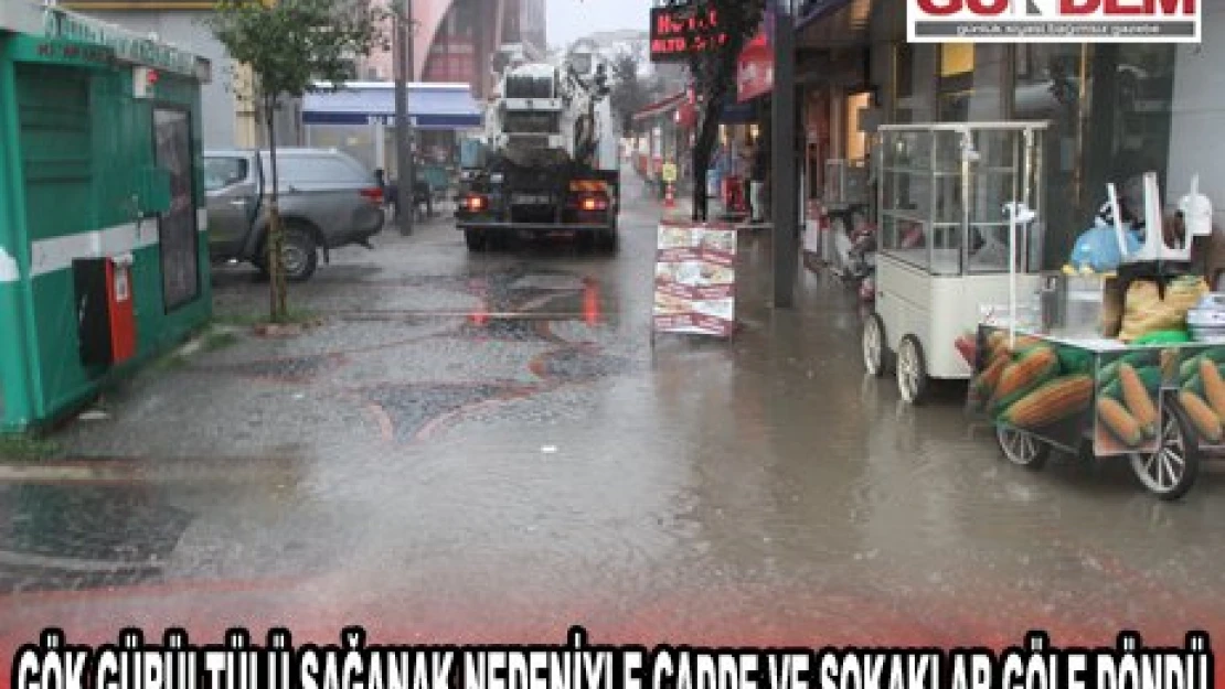 GÖK GÜRÜLTÜLÜ SAĞANAK NEDENİYLE CADDE VE SOKAKLAR GÖLE DÖNDÜ