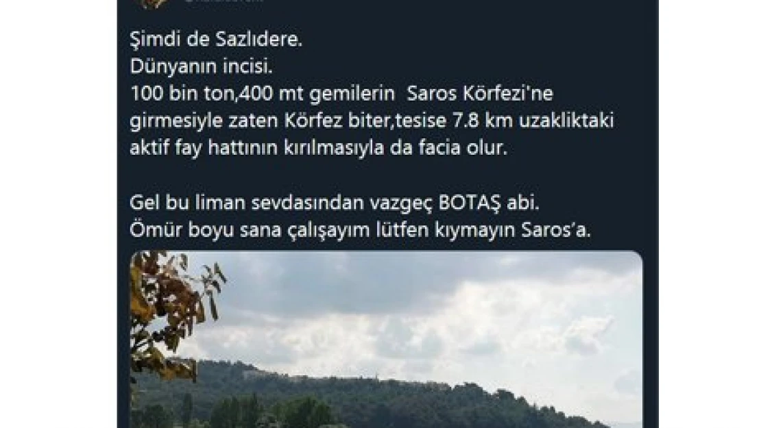 Haluk Levent'ten BOTAŞ'a Saros çağrısı