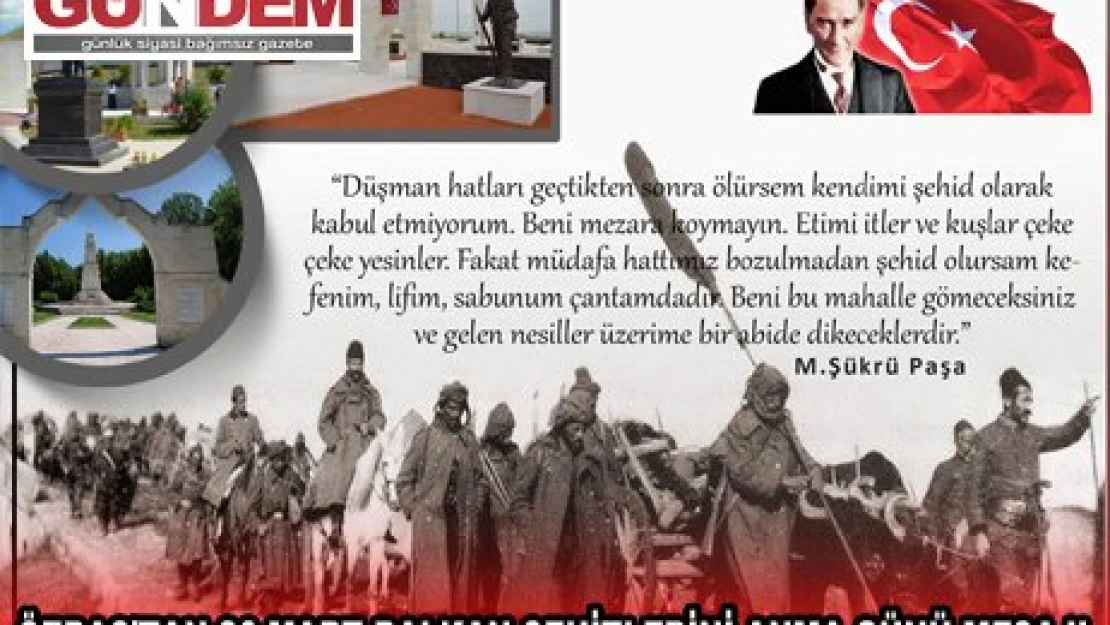 Özbaş'tan 26 Mart Balkan Şehitlerini Anma Günü mesajı