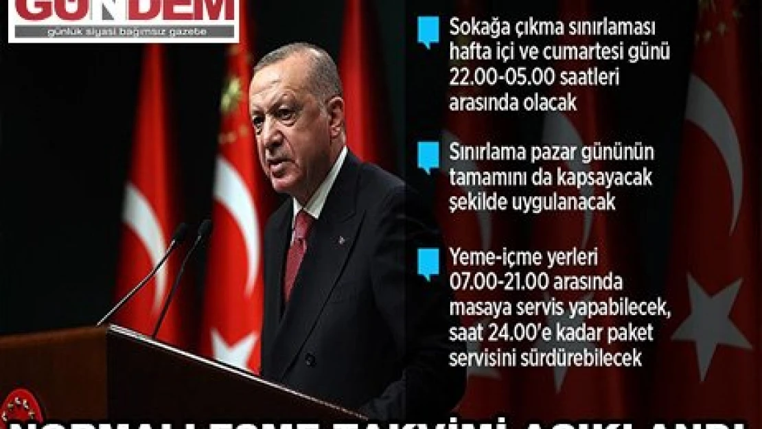 Cumhurbaşkanı Erdoğan, haziran ayına ilişkin kademeli normalleşme takvimini açıkladı