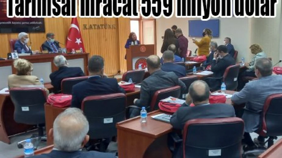 'Tarımsal ihracat 559 milyon dolar'