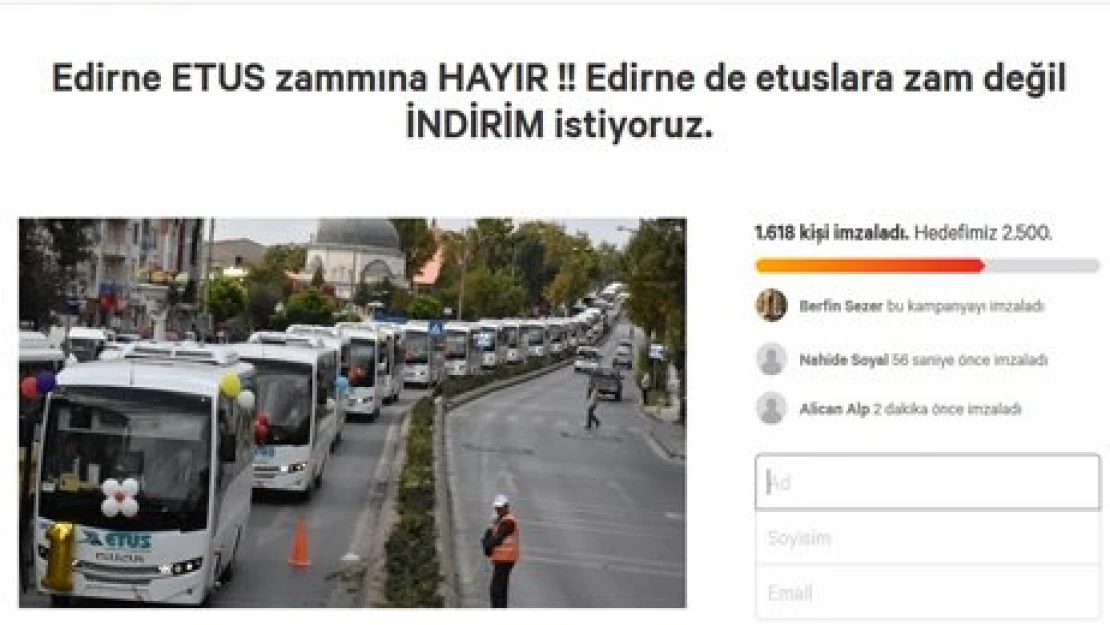 ETUS zammına tepki büyüyor