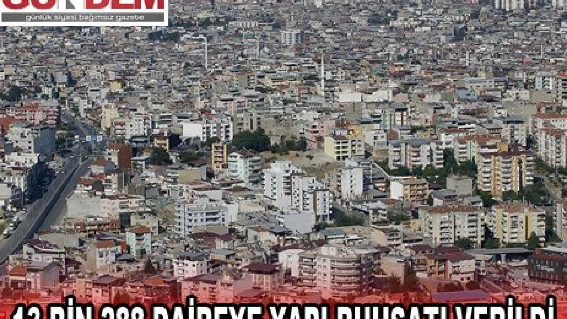 13 BİN 288 DAİREYE YAPI RUHSATI VERİLDİ