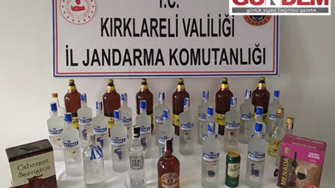Kırklareli'nde bir evde 38 litre kaçak içki ele geçirildi