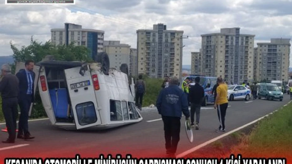 KEŞAN'DA OTOMOBİLLE MİNİBÜSÜN ÇARPIŞMASI SONUCU 1 KİŞİ YARALANDI