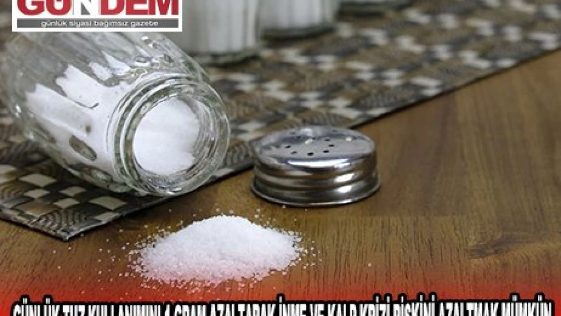 GÜNLÜK TUZ KULLANIMINI 1 GRAM AZALTARAK İNME VE KALP KRİZİ RİSKİNİ AZALTMAK MÜMKÜN