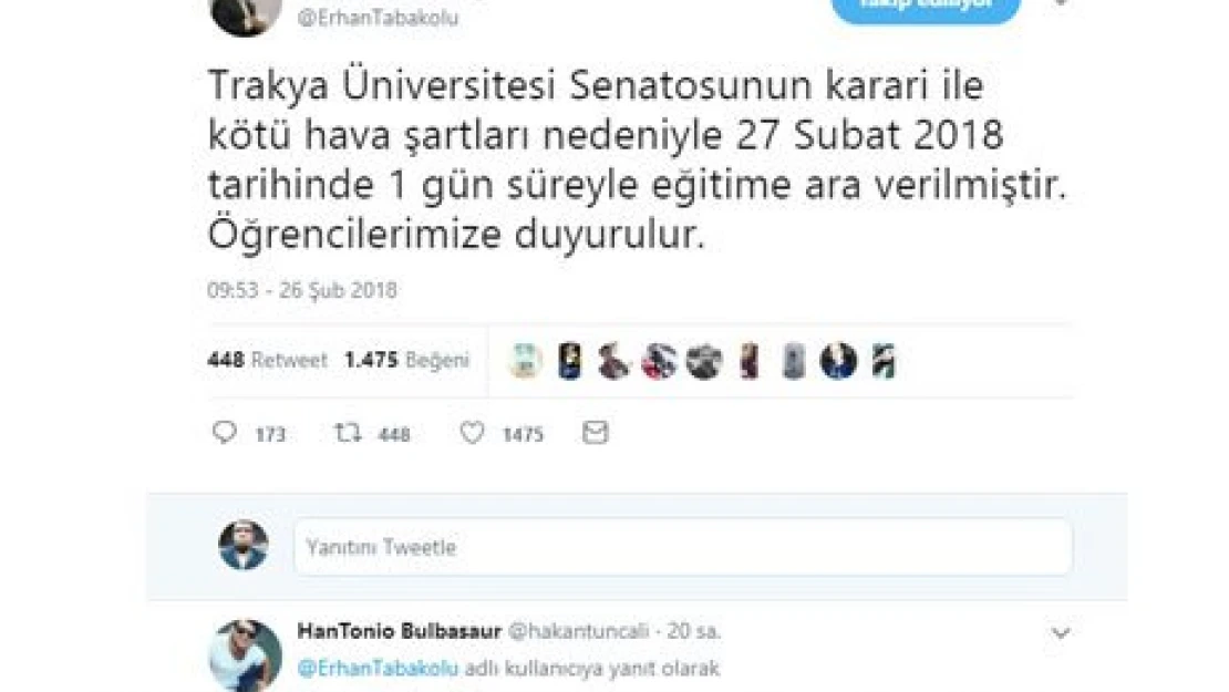 Tatil oldu twitter yıkıldı