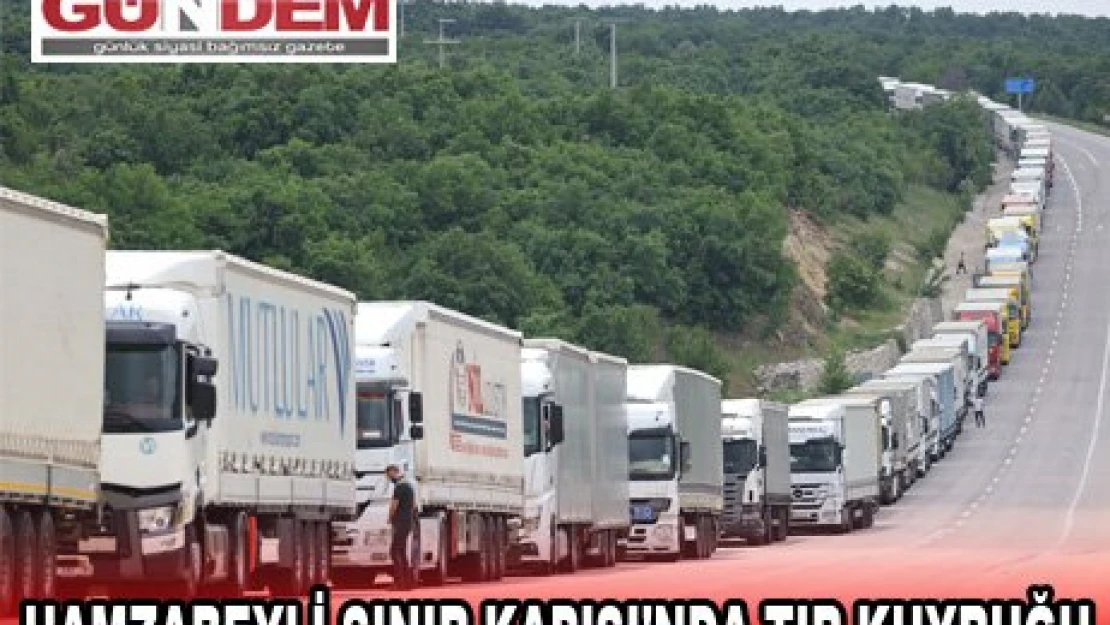 Bulgaristan'a açılan Hamzabeyli Sınır Kapısı'nda tır kuyruğu