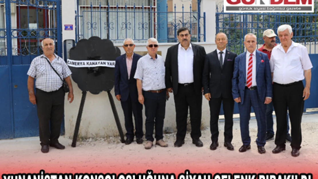 Yunanistan Konsolosluğuna siyah çelenk bırakıldı