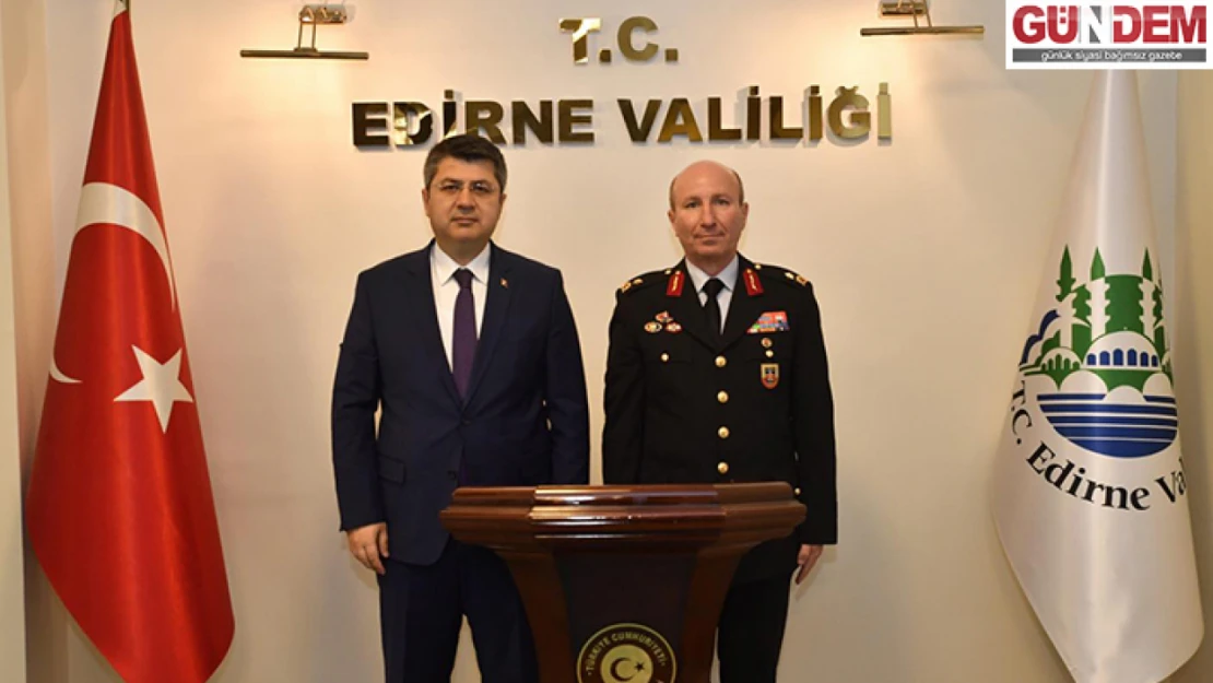 Jandarma Terörle Mücadele Daire Başkanı Tuğgeneral İlbey, Edirne Valisi Kırbıyık'ı ziyaret etti