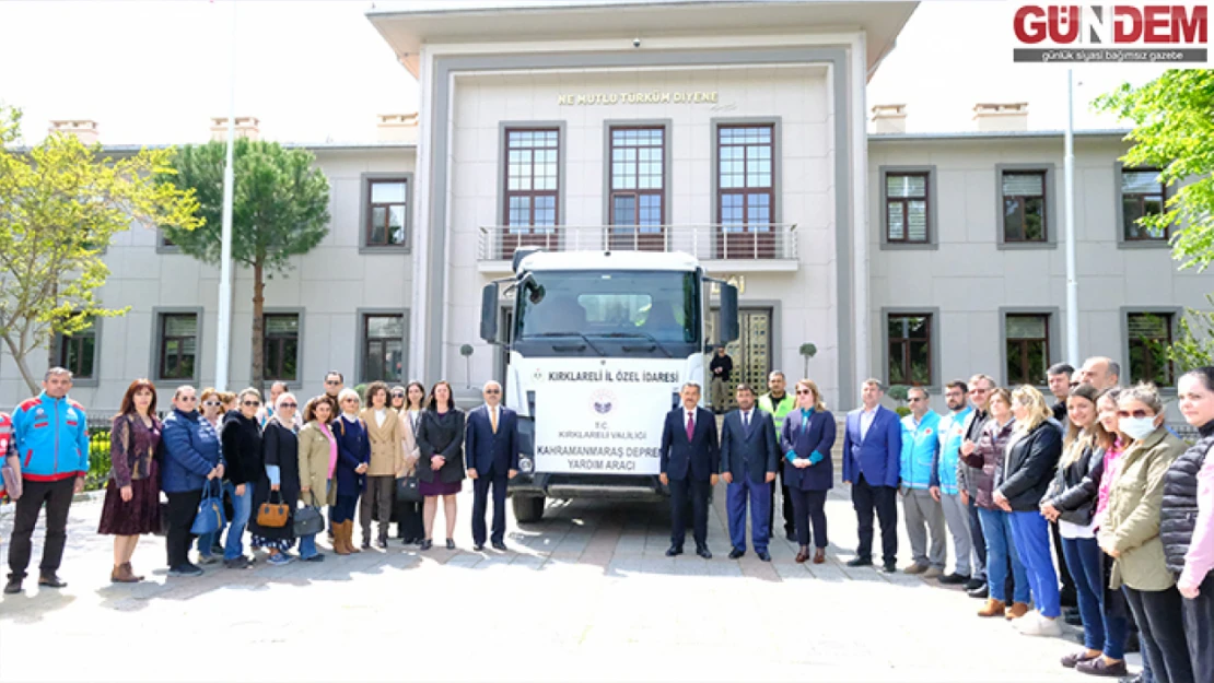 Kırklareli'nden deprem bölgesine kuru gıda ve bakliyat gönderildi