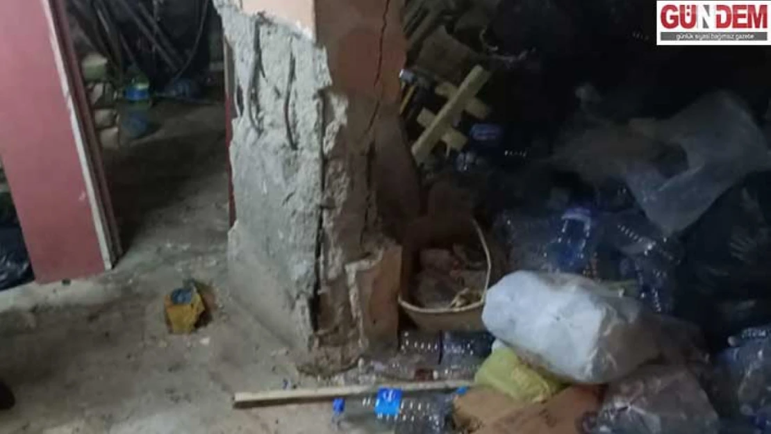 Kolonları hasar gördüğü gerekçesiyle boşaltılan binanın altındaki imalathane mühürlendi