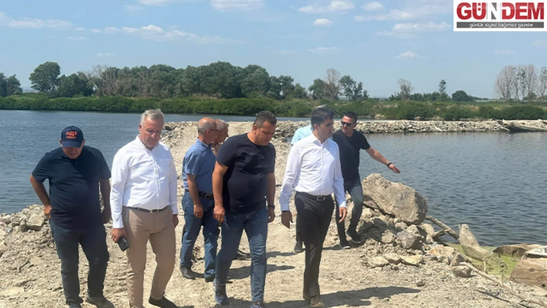 Meriç Nehri'ne deniz suyu karışmaması için set çekildi