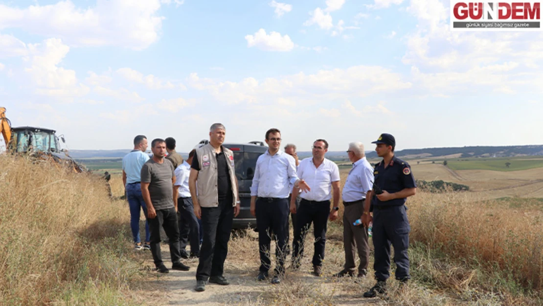 Meriç'teki yangında zarar gören alanda incelemede bulunuldu