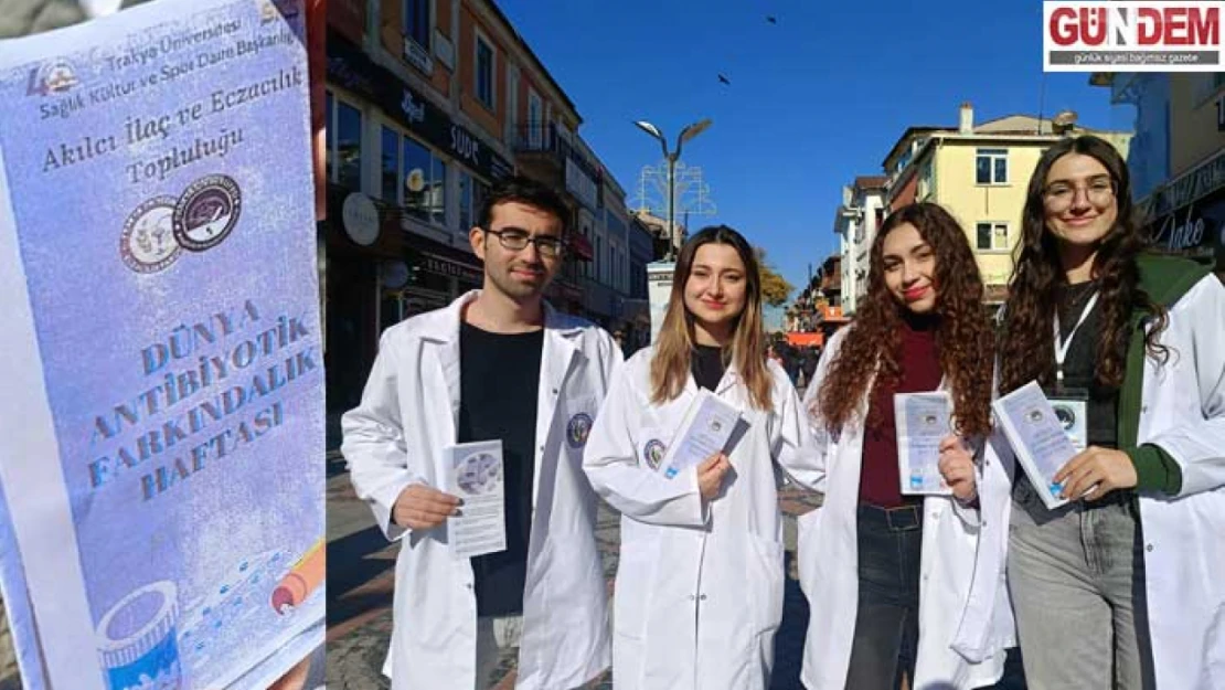 Öğrenciler vatandaşlara antibiyotik kullanımı hakkında bilgi verdi