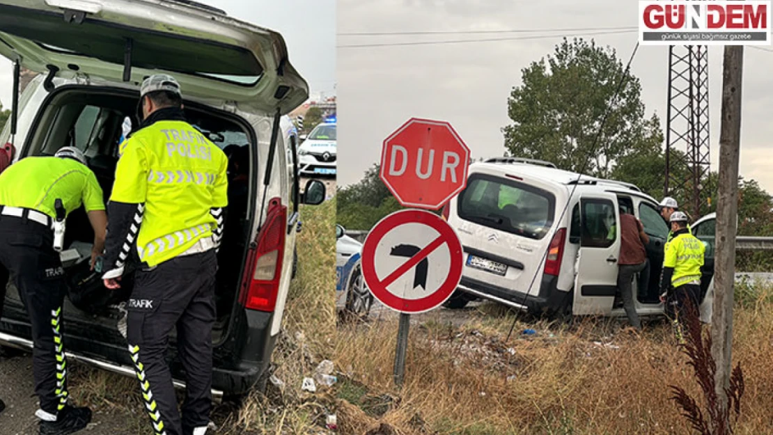 Polisten kaçarken kaza yaptı