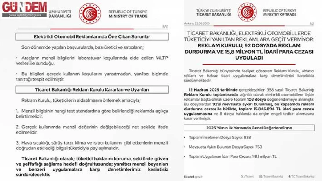 Reklam Kurulu'ndan tüketiciyi yanıltan elektrikli otomobil reklamlarına ceza