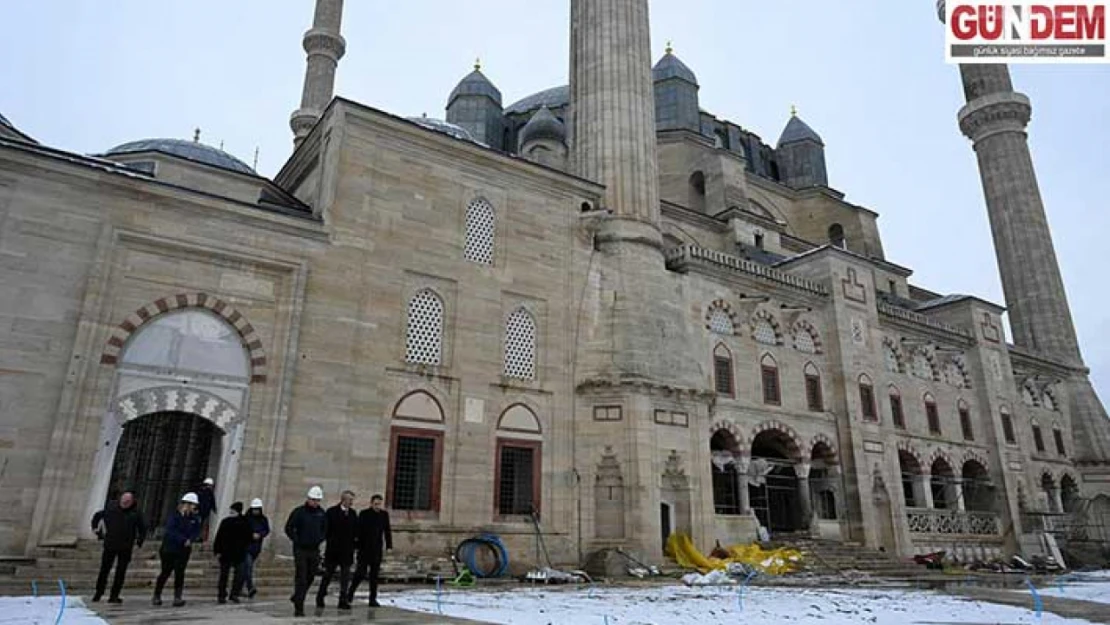 Selimiye Camisi'nde restorasyon çalışmaları sürüyor