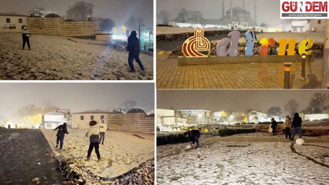 Soğuk havaya rağmen karın tadını çıkardılar