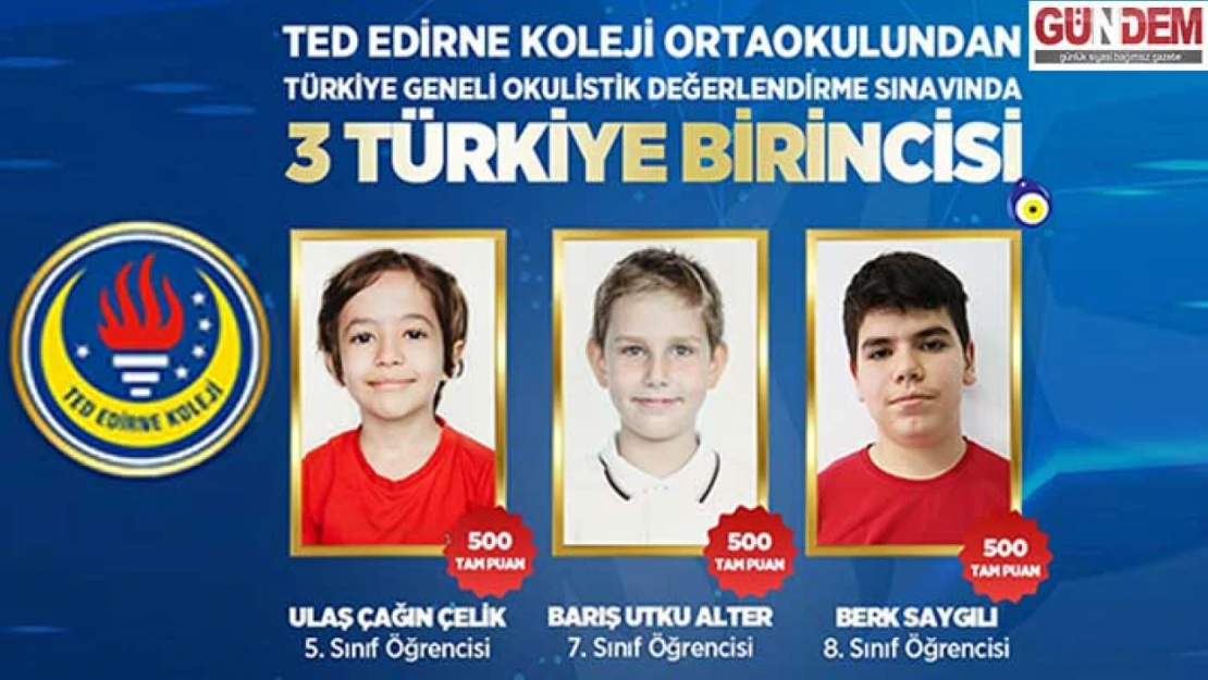 TED Edirne Koleji öğrencilerinden bir başarı daha